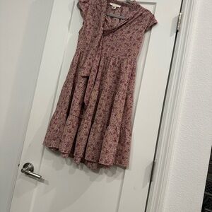 Floral High Low Dress in Mauve
